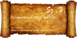 Szappanos Hümér névjegykártya